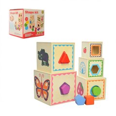 Деревянная игрушка Игра MD 2515 куб, пирамида, сортер 21307560 фото