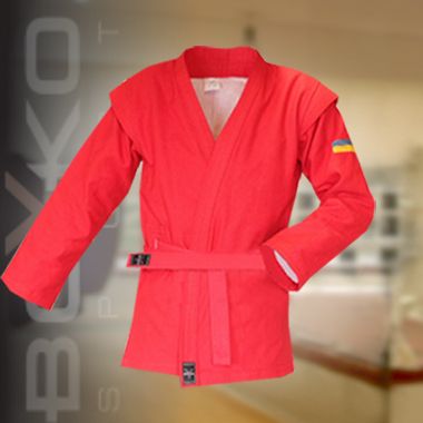 Куртка Самбо ЧЕРВОНА саржа (гладка тканина), нар. 36/зріст 140 1640421 фото