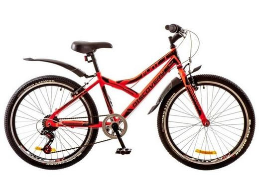 Велосипед 24 Discovery FLINT 14G Vbr рама-14 St красно-черный с крылом Pl 2017 1890006 фото