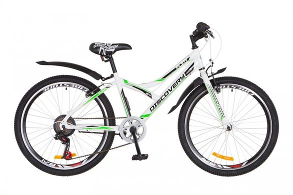 Велосипед 24 Discovery FLINT 14G Vbr рама-14 St біло-зелений з багажником зад St, з крилом St 2018 1890379 фото