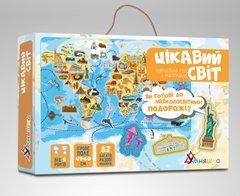 Настольная игра Умняшка "Интересный мир" KP-006 с многоразовыми наклейками 21306582 фото