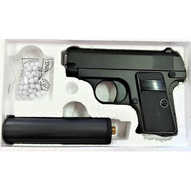 Детский пистолет на пульках "COLT25 с глушителем" Galaxy G1A Металл, черный 21301069 фото
