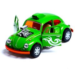 Машинка металлическая инерционная Volkswagen Beetle Custom Dragracer Kinsmart KT5405W 1:32 (Зеленый) 21304240 фото