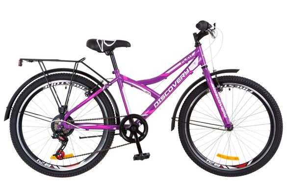 Велосипед 24 Discovery FLINT 14G Vbr рама-14 St фіолетово-білий (м) з багажником зад St, з крилом St 2018 1890381 фото