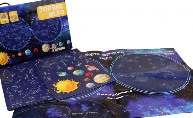 Игра с многоразовыми наклейками "Карта звездного неба" KP-007 на укр. языке 21305417 фото
