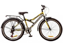 Велосипед 24 Discovery FLINT 14G Vbr рама-14 St черно-бело-желтый с багажником зад St, с крылом St 2017 1890009 фото