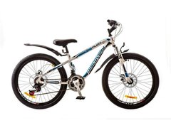 Велосипед 24 Discovery FLINT AM 14G DD рама-13 St бело-сине-черный с крылом Pl 2017 1890011 фото