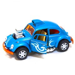 Машинка металлическая инерционная Volkswagen Beetle Custom Dragracer Kinsmart KT5405W 1:32 (Голубой) 21304243 фото