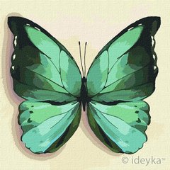 Картина за номерами ідейки "Зелений метелик" 25х25 KHO4208 21302573 фото