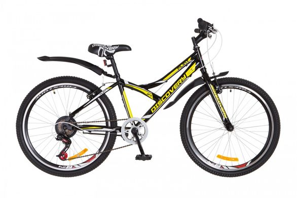 Велосипед 24 Discovery FLINT 14G Vbr рама-14 St чорно-жовтий з крилом Pl 2018 1890384 фото