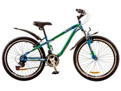 Велосипед 24 Discovery FLINT AM 14G DD рама-13 St сине-зелено-белый (м) с крылом Pl 2017 1890012 фото