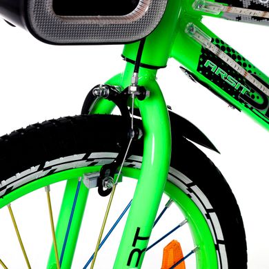 Велосипед двоколісний 20д 2086-20 салатовий зі рамою, що світиться, і кошиком 20500017 фото