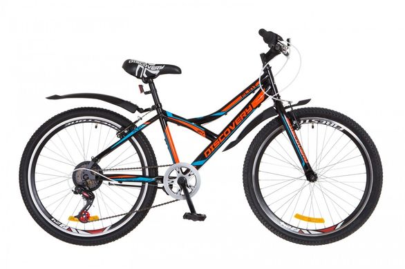 Велосипед 24 Discovery FLINT 14G Vbr рама-14 St чорно-жовто-синій з крилом Pl 2018 1890386 фото