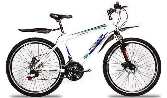 Велосипед сталь Premier Captain Disc 15 белый с син-зелен-черн 1080092 фото