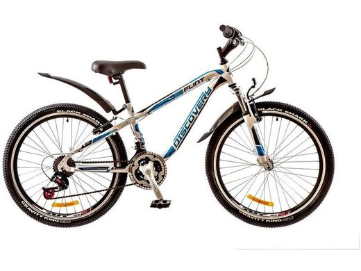 Велосипед 24 Discovery FLINT AM 14G Vbr рама-13 St біло-синьо-чорний з крилом Pl 2017 1890014 фото