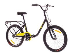 Велосипед 20 Dorozhnik FUN посилено. рама-13 St чорно-жовтогарячий з багажником зад St, з крилом St 2017 1890065 фото