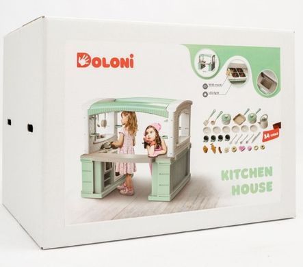 Детская большая кухня DOLONI с посудой, бирюзовая, 01480/21 20501993 фото