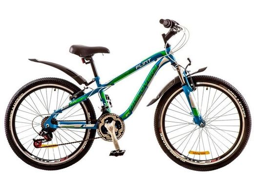 Велосипед 24 Discovery FLINT AM 14G Vbr рама-13 St сине-зелено-белый (м) с крылом Pl 2017 1890015 фото