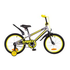 Велосипед 18 Formula SPORT 14G рама-9,5 St сіро-чорний з жовтим (м) з крилом Pl 2018 1890290 фото
