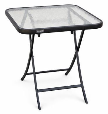 Стеклянный квадратный стол Bonro B 60&times;60 см, чёрный 7001238 фото
