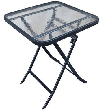 Стеклянный квадратный стол Bonro B 60&times;60 см, чёрный 7001238 фото