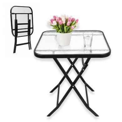 Стеклянный квадратный стол Bonro B 60&times;60 см, чёрный 7001238 фото