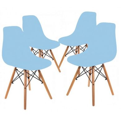 Крісло для кухні на ніжках Bonro В-173 Full Kd голубе (4 шт) 7000608 фото