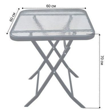 Стеклянный квадратный стол Bonro B 60&times;60 см, чёрный 7001238 фото