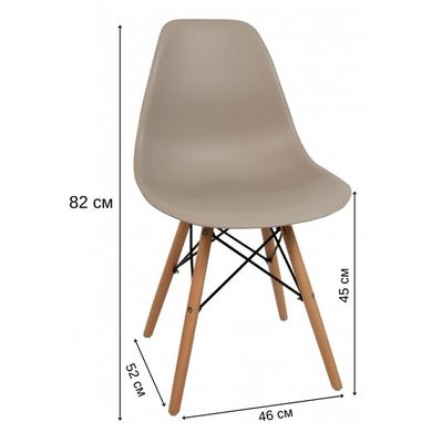Крісло для кухні на ніжках Bonro В-173 Full Kd коричневе (4 шт) 7000658 фото