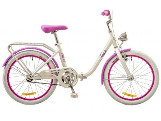 Велосипед 20 Dorozhnik STAR 14G рама-13 St бело-розовый с багажником зад St, с крылом St, с фонарём 2017 1890071 фото