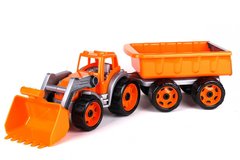 Игрушечный трактор с ковшом и прицепом 3688TXK, 2 цвета (Оранжевый) 21304248 фото