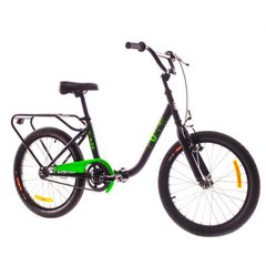 Велосипед 20 Dorozhnik FUN усилен. рама-13 St черно-салатный с багажником зад St, с крылом St 2017 1890066 фото