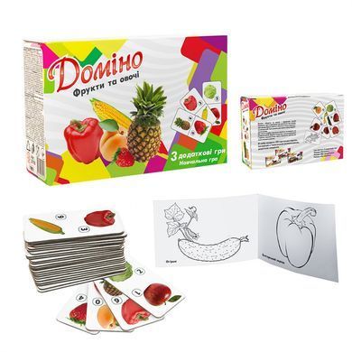 Настольная игра Домино "Фрукты и овощи" 30764 (укр.) 21305525 фото