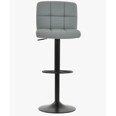 Барный стул со спинкой Bonro B-0106 серый с черным основанием. 7000609 фото