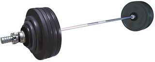 Штанга тренировочная 75кг, (гриф Φ 25 мм) - диски черные (цветные) 1700070 фото
