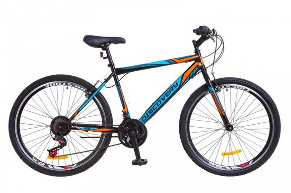 Велосипед 26 Discovery ATTACK 14G Vbr рама-18 St чорно-синій з помаранчевим 2018 1890396 фото