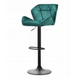 Барный стул со спинкой Bonro B-087 велюр зеленый с черным основанием. 7000610 фото 3