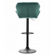 Барний стілець зі спинкою Bonro B-087 велюр зелене з чорною основою 7000610 фото 6
