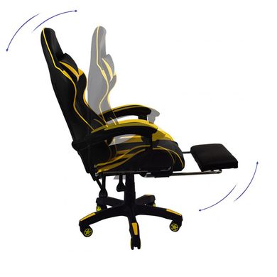 Кресло геймерское Bonro B-810 желтое с подставкой для ног 7000215 фото