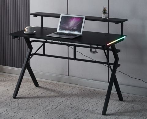 Геймерский компьютерный стол Bonro B-08 18 мм, черный, RGB LED 7001101 фото