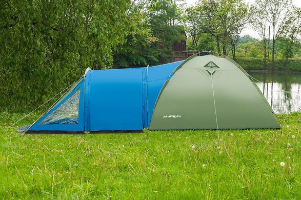 Палатка 4-х местная Presto Acamper Soliter 4 Pro зелено - синий - 3500мм. H2О - 5,3 кг. 22600081 фото