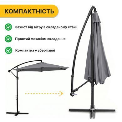 Комплект садовой мебели LEOBRO Comfort (диван, 2 кресла, столик) с подвесным зонтиком &mdash; серый 22500131 фото