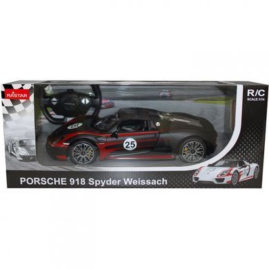 Машинка на радиоуправлении Porsche 918 Spyder Rastar 70770 черный, 1:14 21306400 фото
