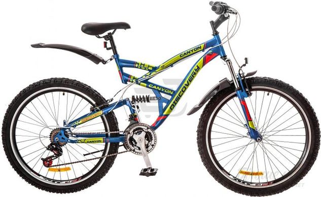 Велосипед 26 Discovery CANYON AM2 14G Vbr рама-19 St сине-зелено-красный (м) с крылом Pl 2017 1890025 фото