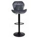 Барный стул со спинкой Bonro Bn-087 велюр серый (черное основание) 7000612 фото 3