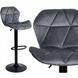 Барний стілець зі спинкою Bonro Bn-087 велюр сірий (чорна основа) 7000612 фото 2