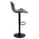 Барный стул со спинкой Bonro Bn-087 велюр серый (черное основание) 7000612 фото 4